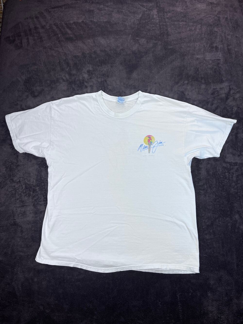 Vintage 90s Maui Jim Parrot Tee Hanes XXL White